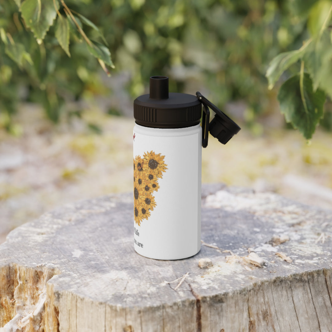 Inspirational Floral Stainless Steel Water Bottle – "Secrets of Life"