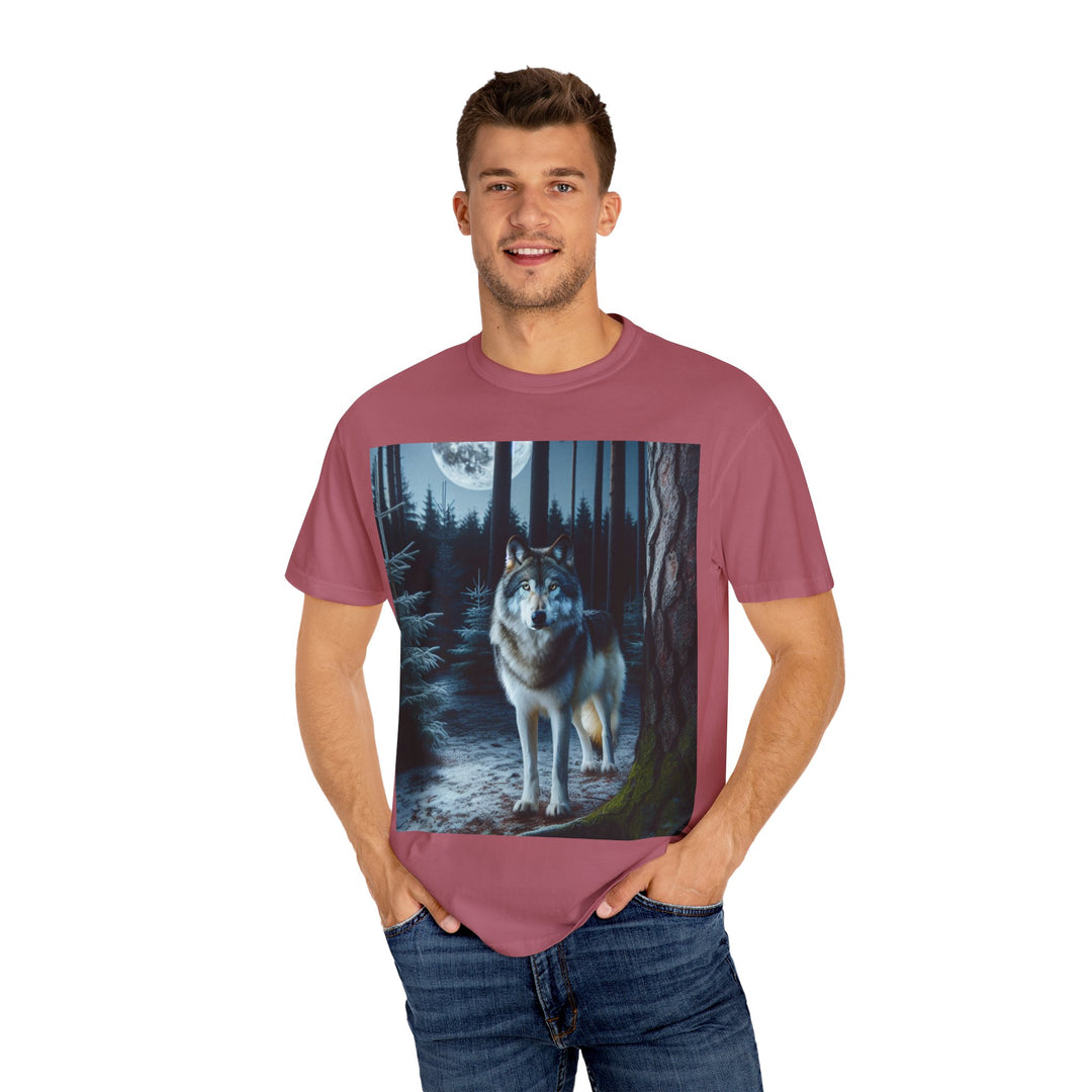 Moonlit Wolf Unisex Garment-Dyed T-shirt