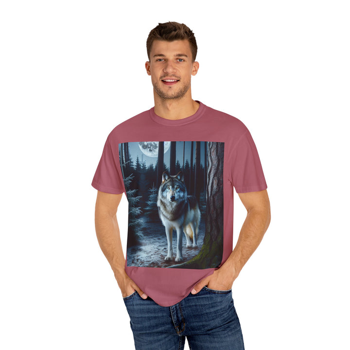 Moonlit Wolf Unisex Garment-Dyed T-shirt