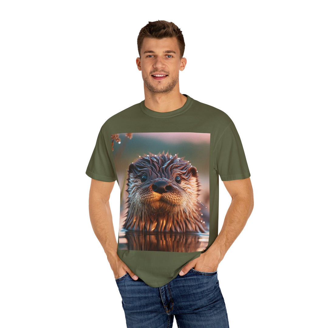 Whimsical Otter Unisex Garment-Dyed T-Shirt - Perfect for Nature Lovers