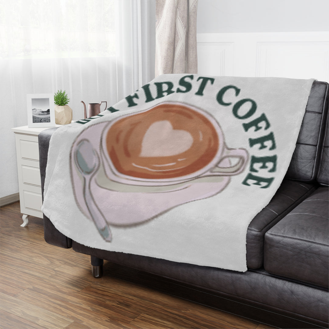 coffee now please Minky Blanket