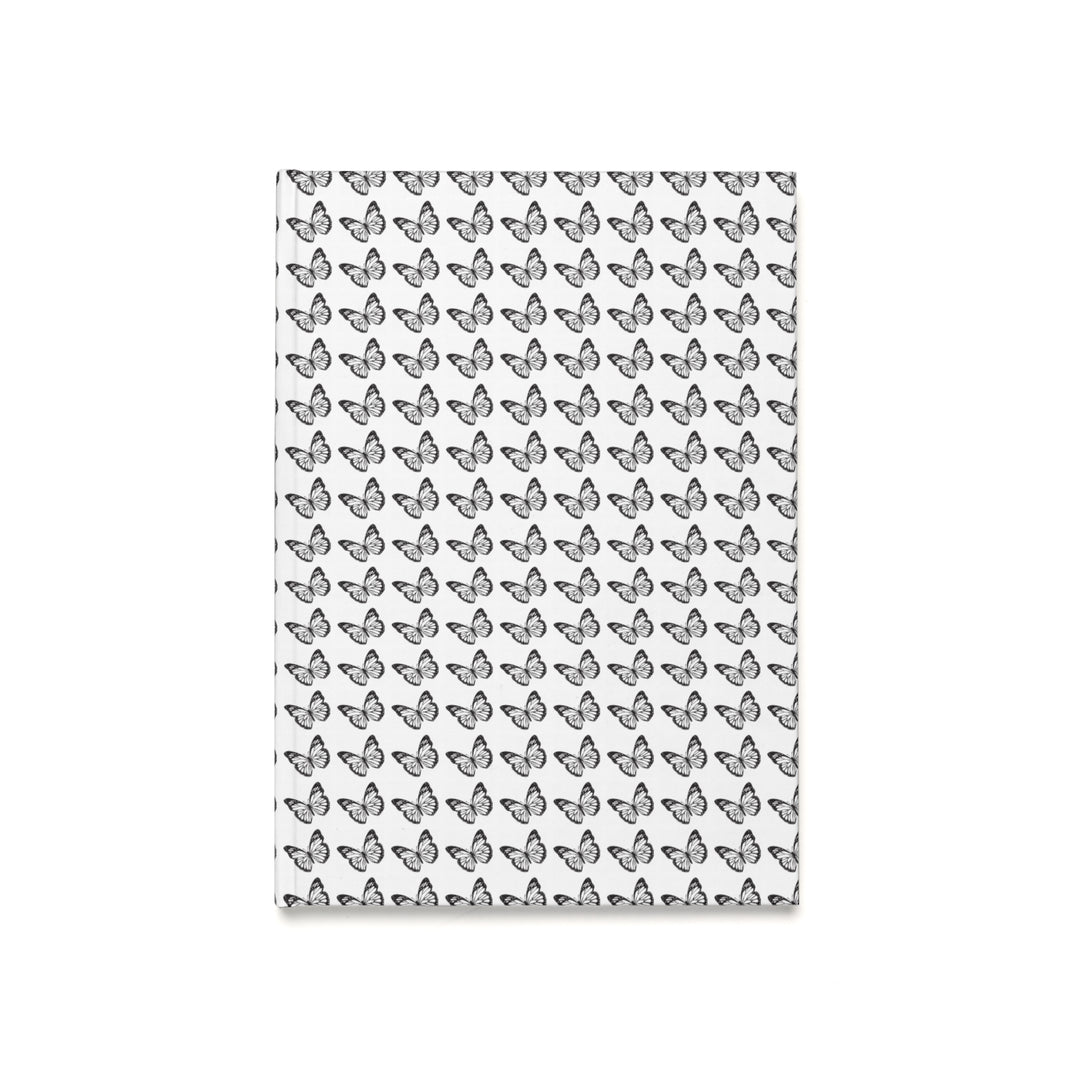 Butterfly Pattern A5 Hardcover Journal - Elegant and Inspirational Notebook for Writing and Sketching