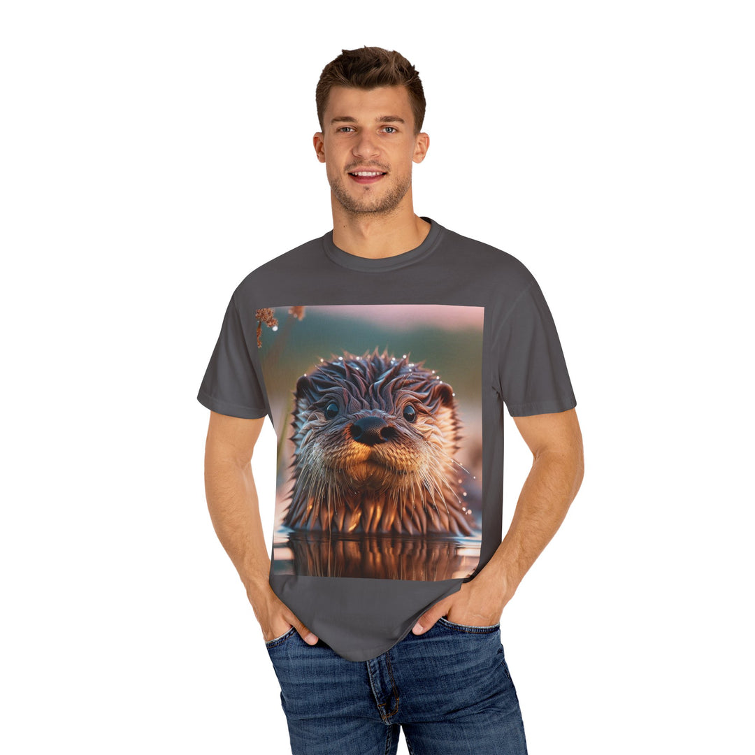 Whimsical Otter Unisex Garment-Dyed T-Shirt - Perfect for Nature Lovers