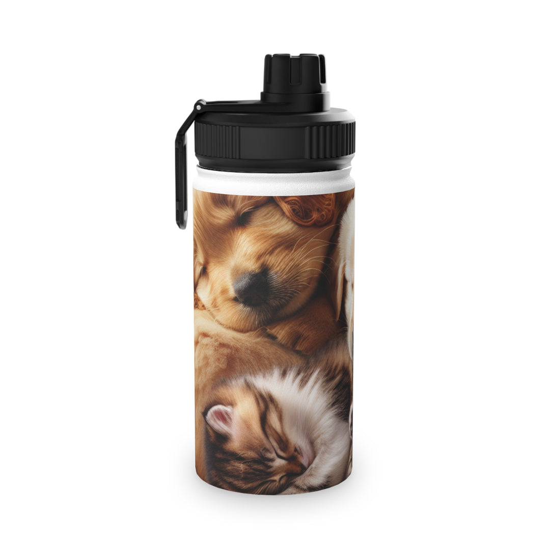Pet Lovers Stainless Steel Water Bottle - Cute Puppy & Kitten Design | Eco-Friendly Sports Lid