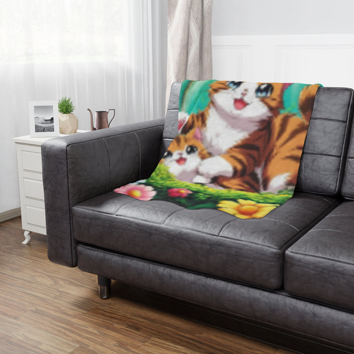 Cozy Cat Minky Blanket - Cute Kitten Design for Pet Lovers