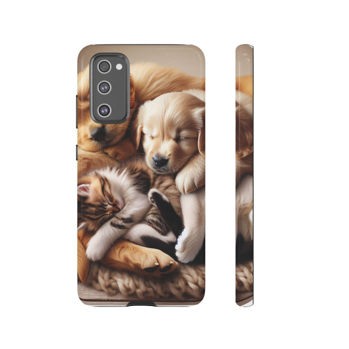 Cute Pets Phone Case - Adorable Puppy and Kitten Design, Animal Lover Gift