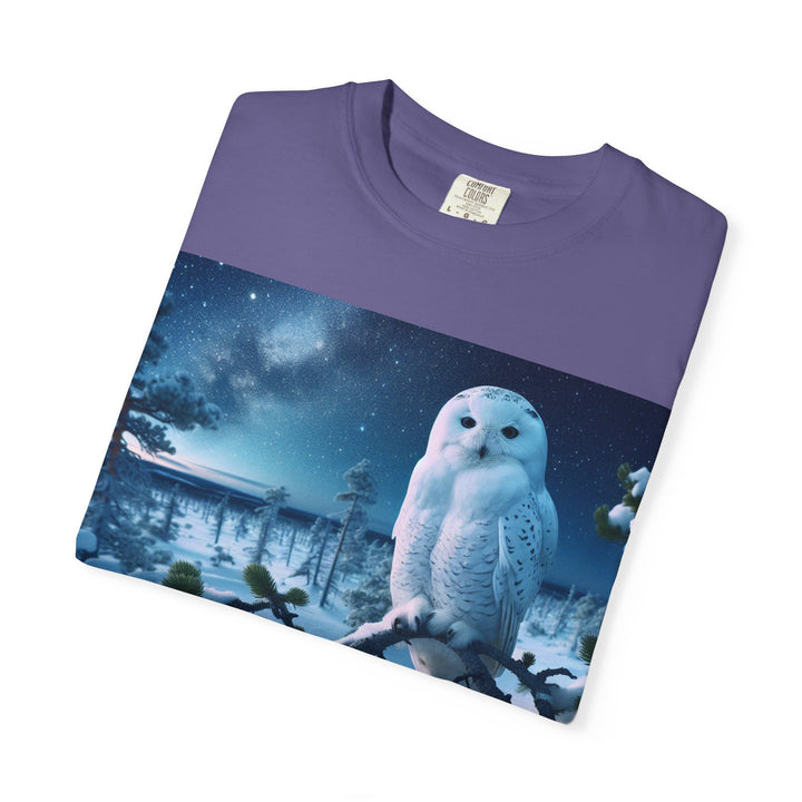 Mystical Owl Unisex Garment-Dyed T-Shirt – Cozy Winter Vibes