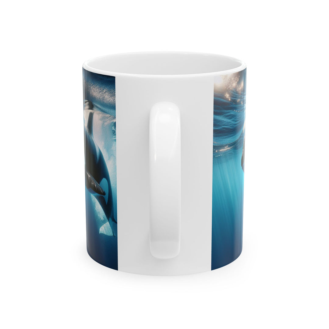 Whale Watching Ceramic Mug - Ocean Inspired 11oz & 15oz Coffee Cup