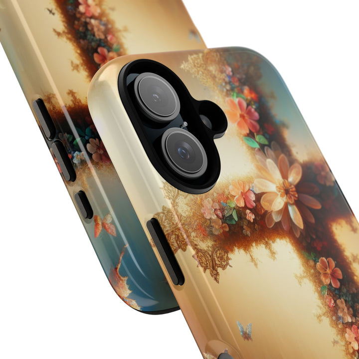 Floral Cross Phone Case, Tough Cases for Christians, Religious Gifts, Cute Floral Accessories, Chic Phone Cover, Spring Vibes