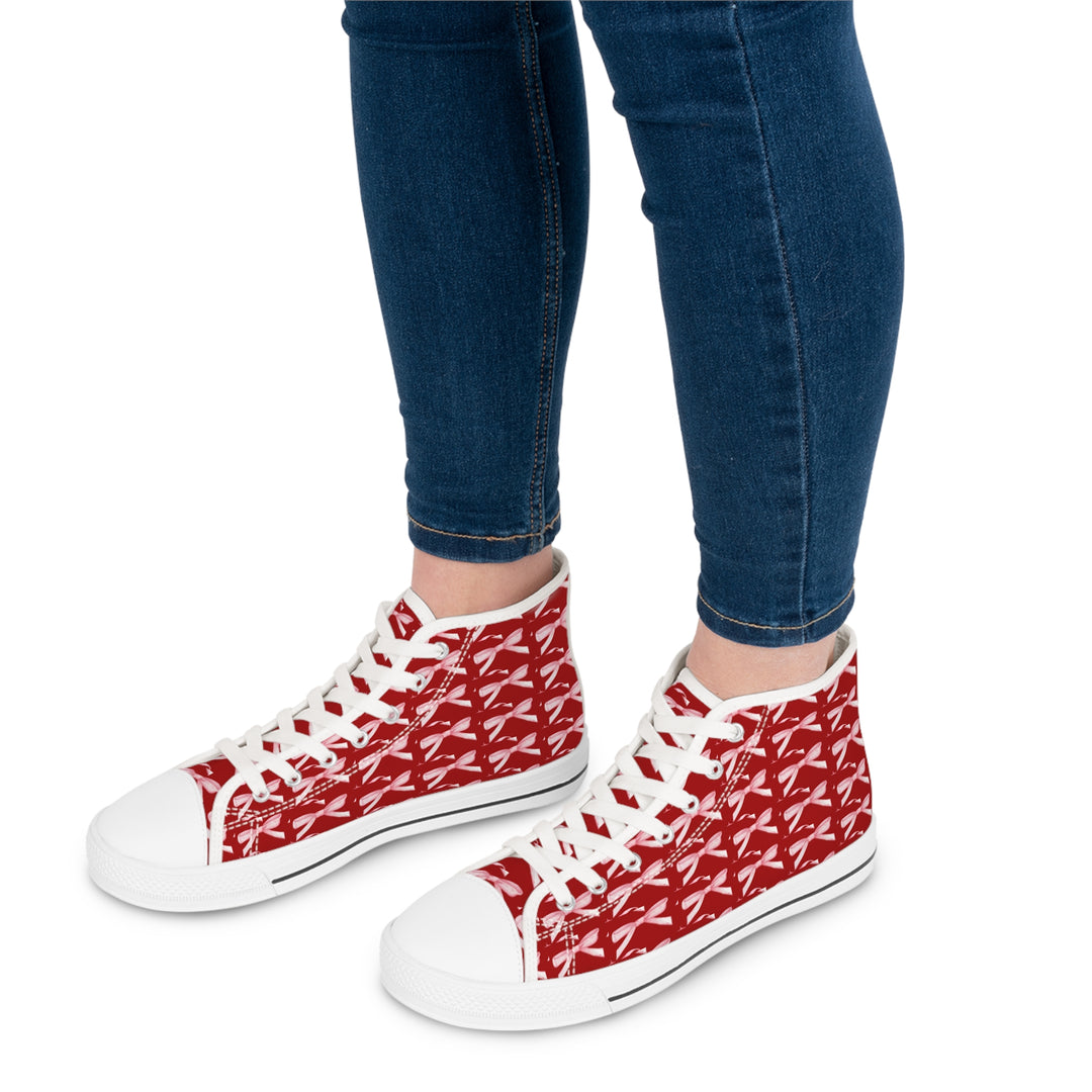 Women’s High Top Sneakers with Cheerful Dragonfly Print