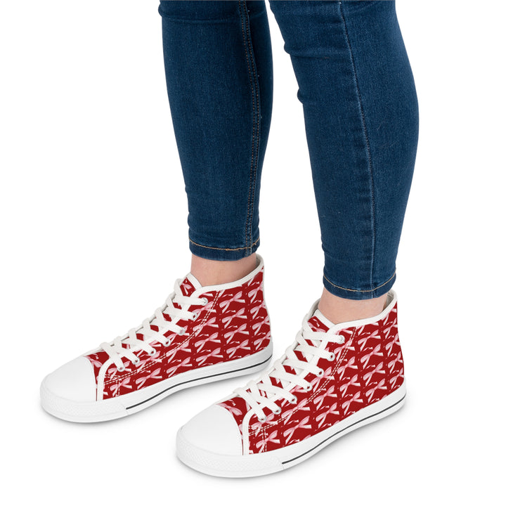 Women’s High Top Sneakers with Cheerful Dragonfly Print