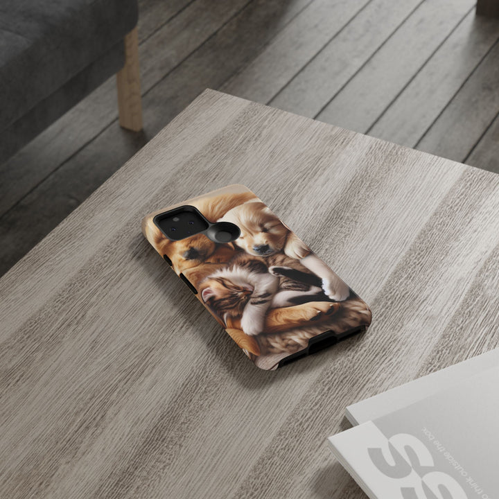 Cute Pets Phone Case - Adorable Puppy and Kitten Design, Animal Lover Gift