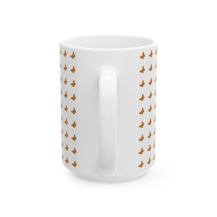 Butterfly Pattern Ceramic Mug - 11oz & 15oz, Perfect for Nature Lovers