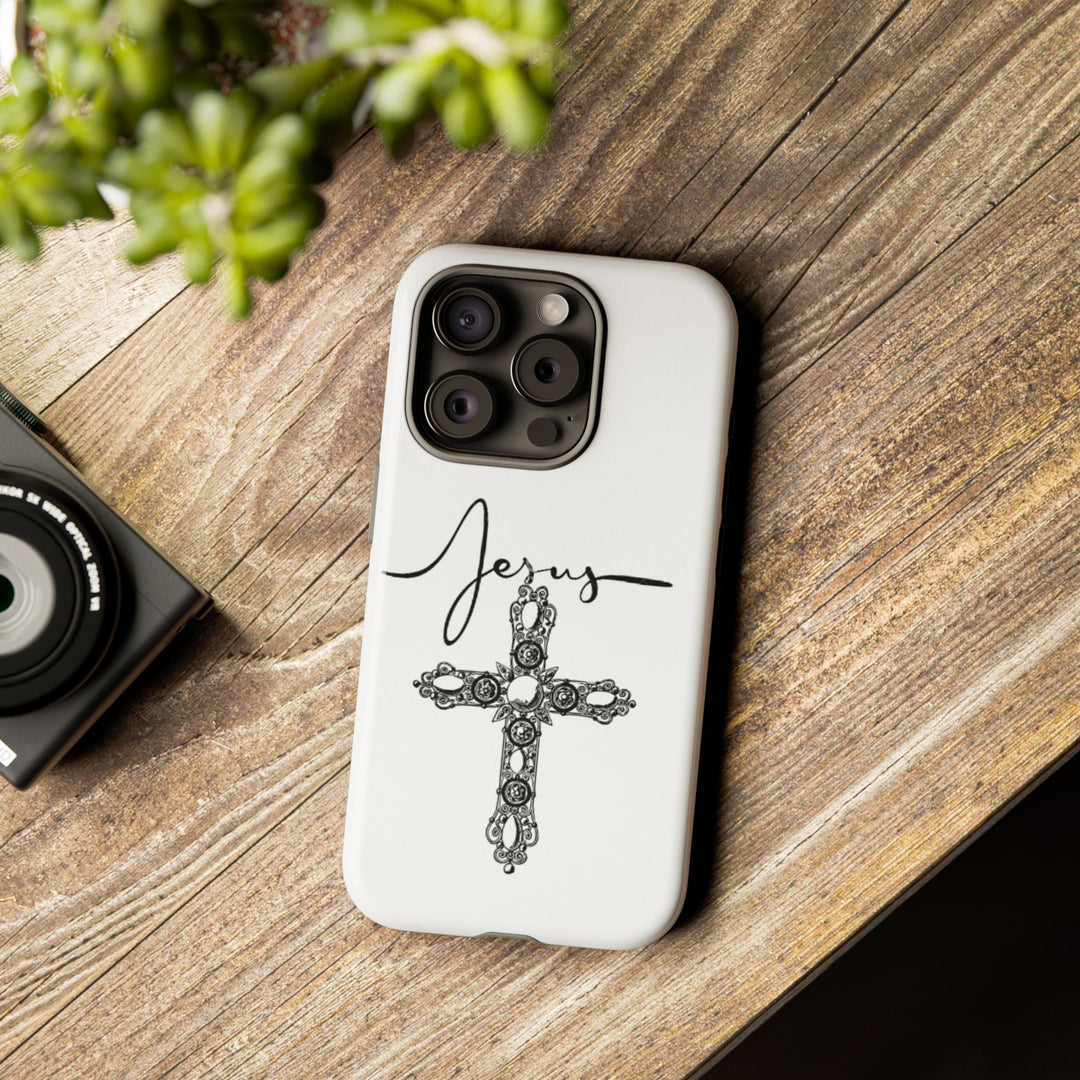 Stylish Tough Case with Jesus Design - Faith-Inspired Phone Cover, Christian Gift, Custom Phone Accessory, Unique Cell Phone Case