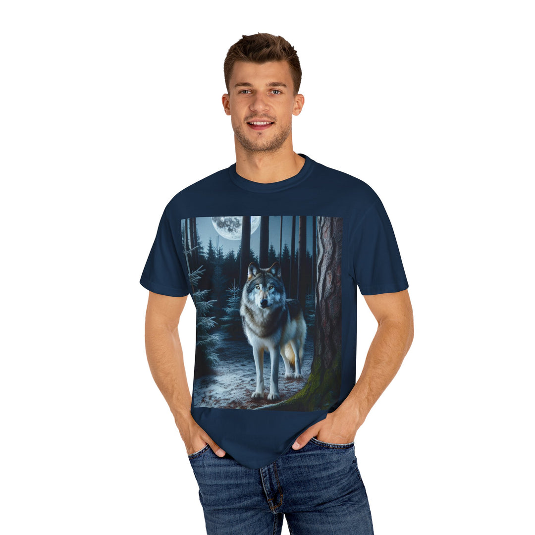 Moonlit Wolf Unisex Garment-Dyed T-shirt