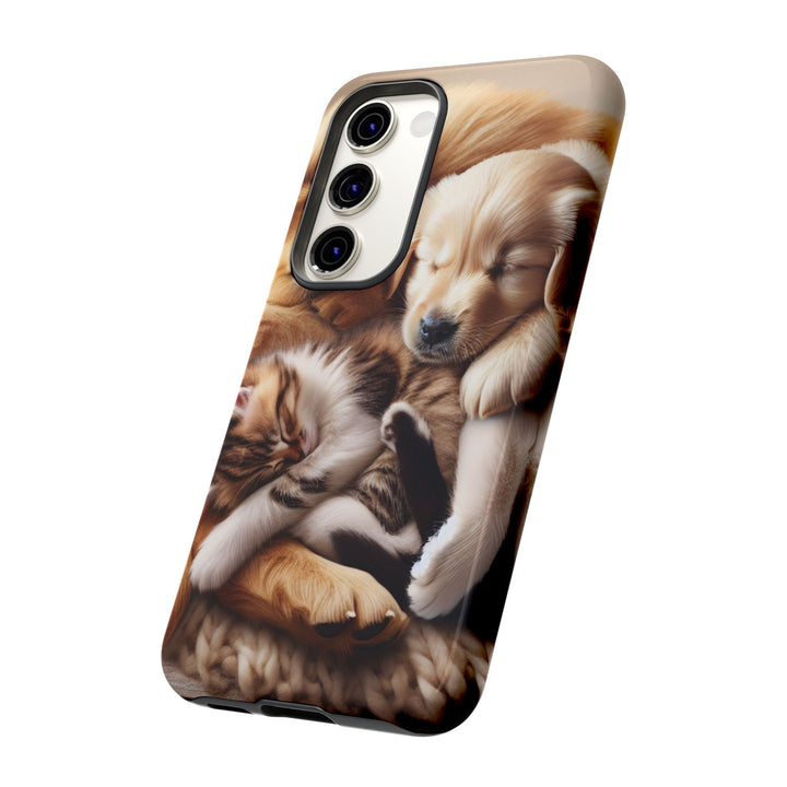 Cute Pets Phone Case - Adorable Puppy and Kitten Design, Animal Lover Gift
