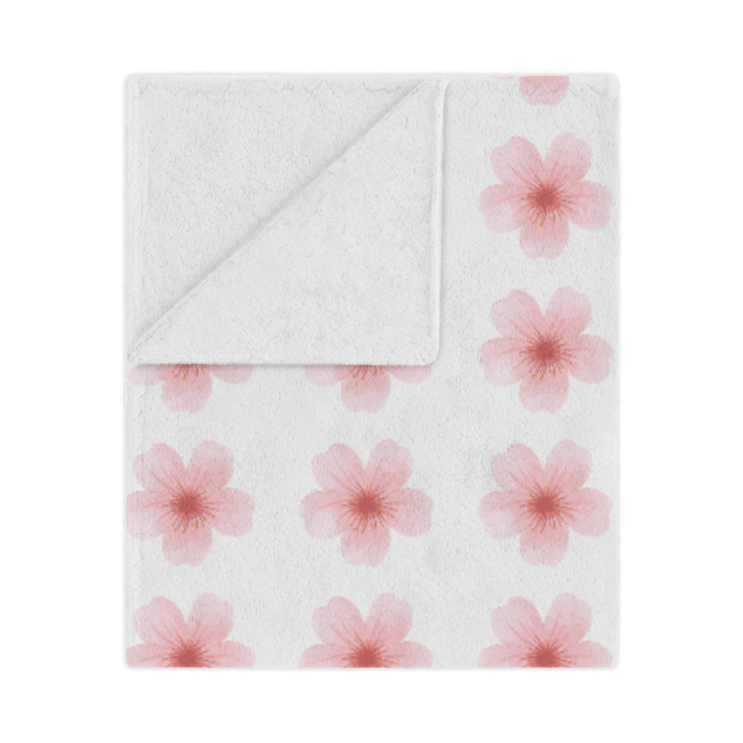 Cherry Blossom Minky Blanket - Cozy Floral Throw for Home Decor