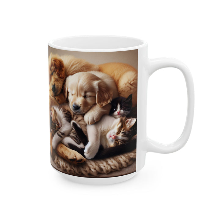 Cute Pets Ceramic Mug - Cozy 11oz & 15oz Coffee Cup for Animal Lovers