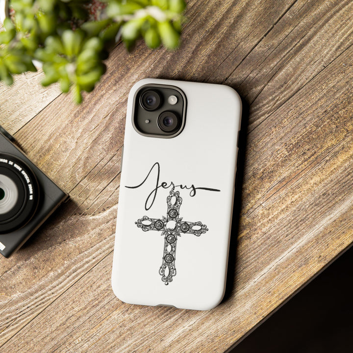 Stylish Tough Case with Jesus Design - Faith-Inspired Phone Cover, Christian Gift, Custom Phone Accessory, Unique Cell Phone Case