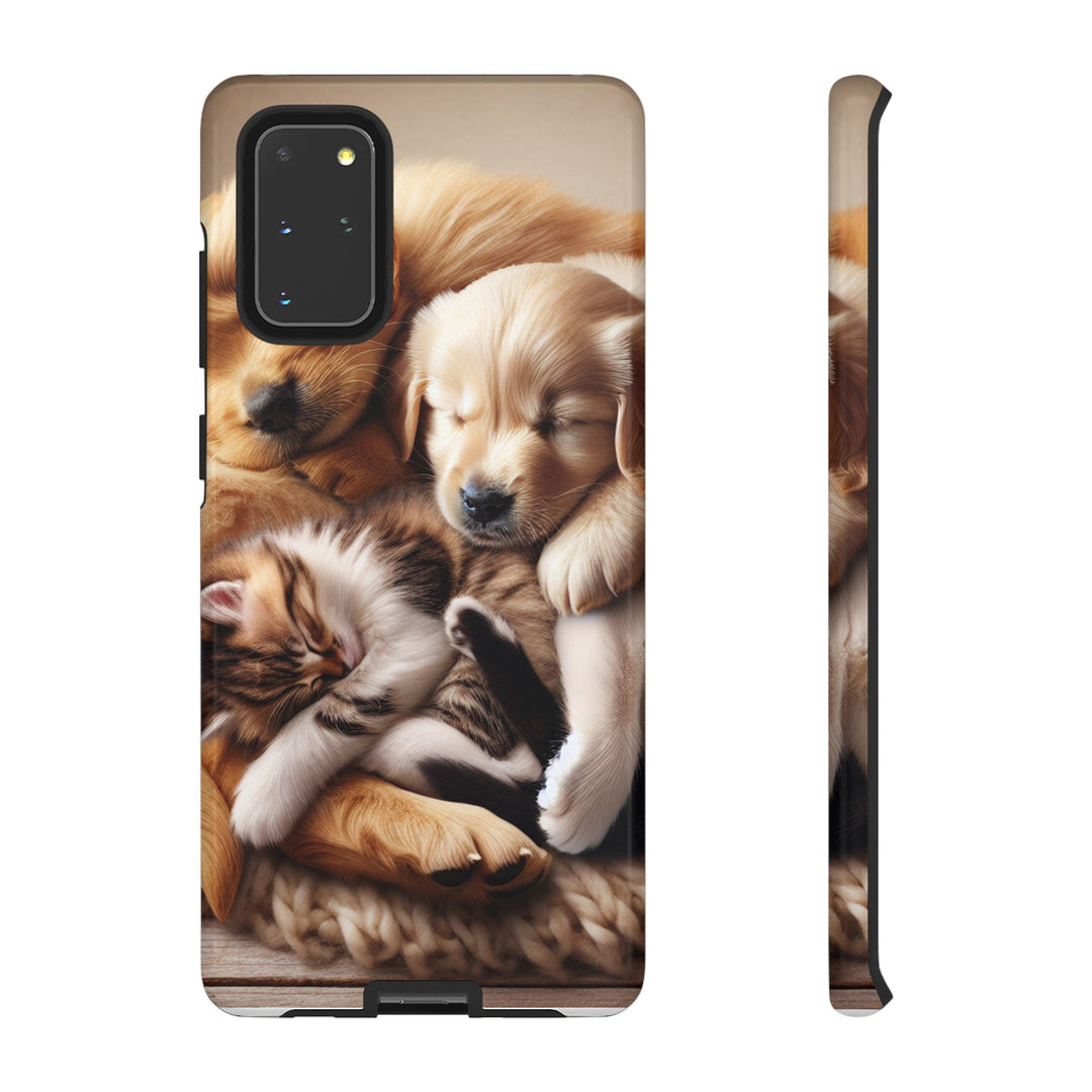 Cute Pets Phone Case - Adorable Puppy and Kitten Design, Animal Lover Gift