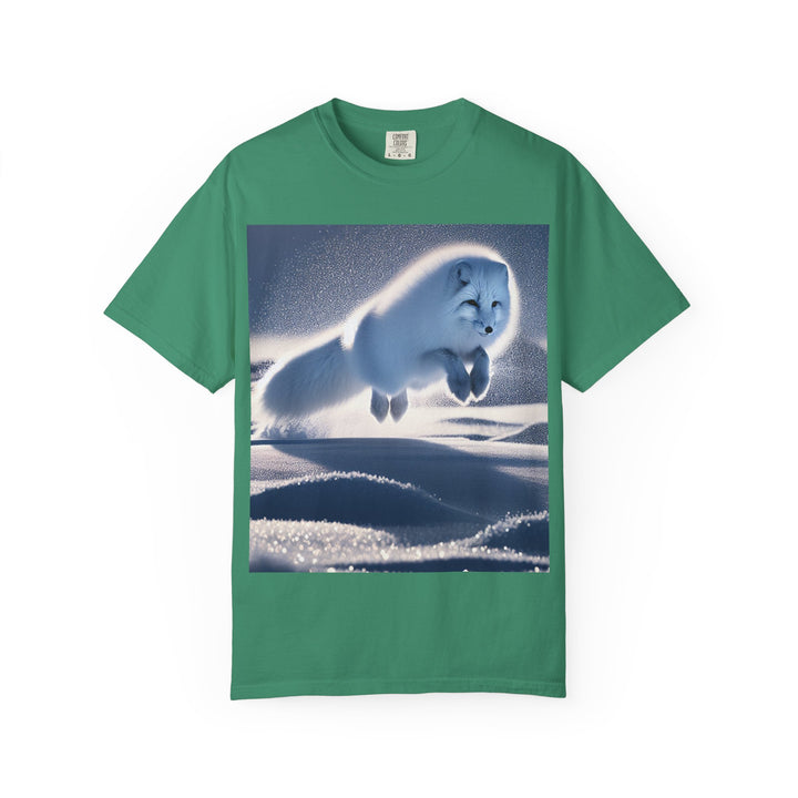 Snow Fox Jumping Unisex Garment-Dyed T-Shirt