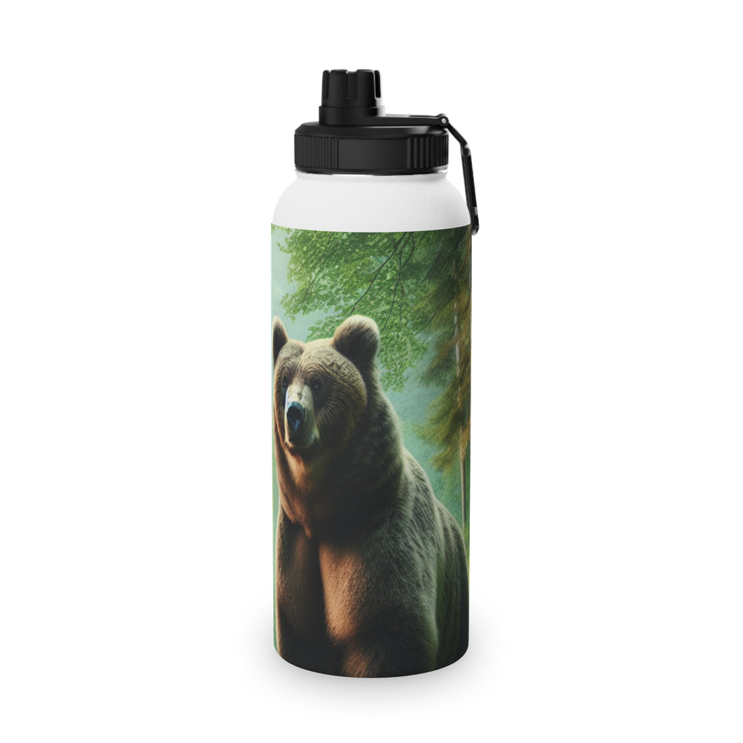 Bear Forest Adventure Stainless Steel Water Bottle with Sports Lid