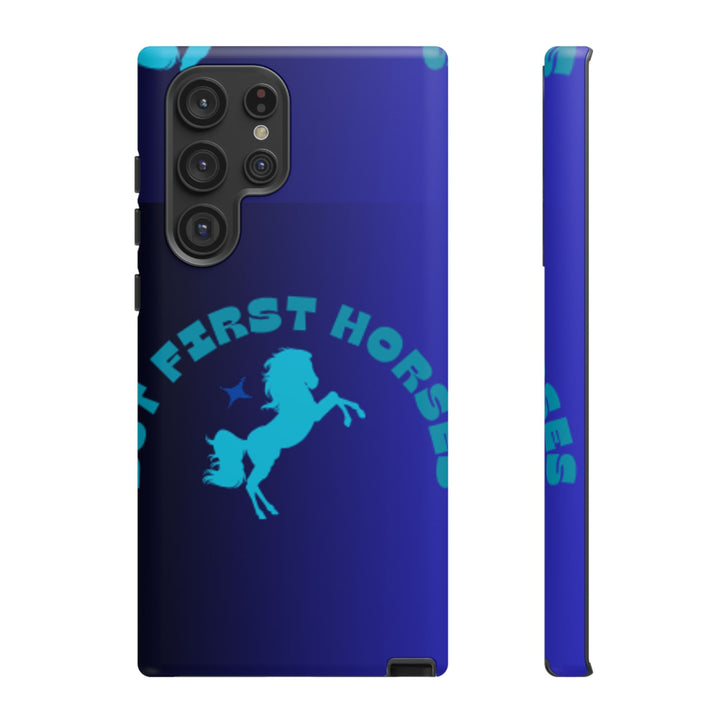 But First Horses Phone Case – Durable Tough Case for Horse Lovers