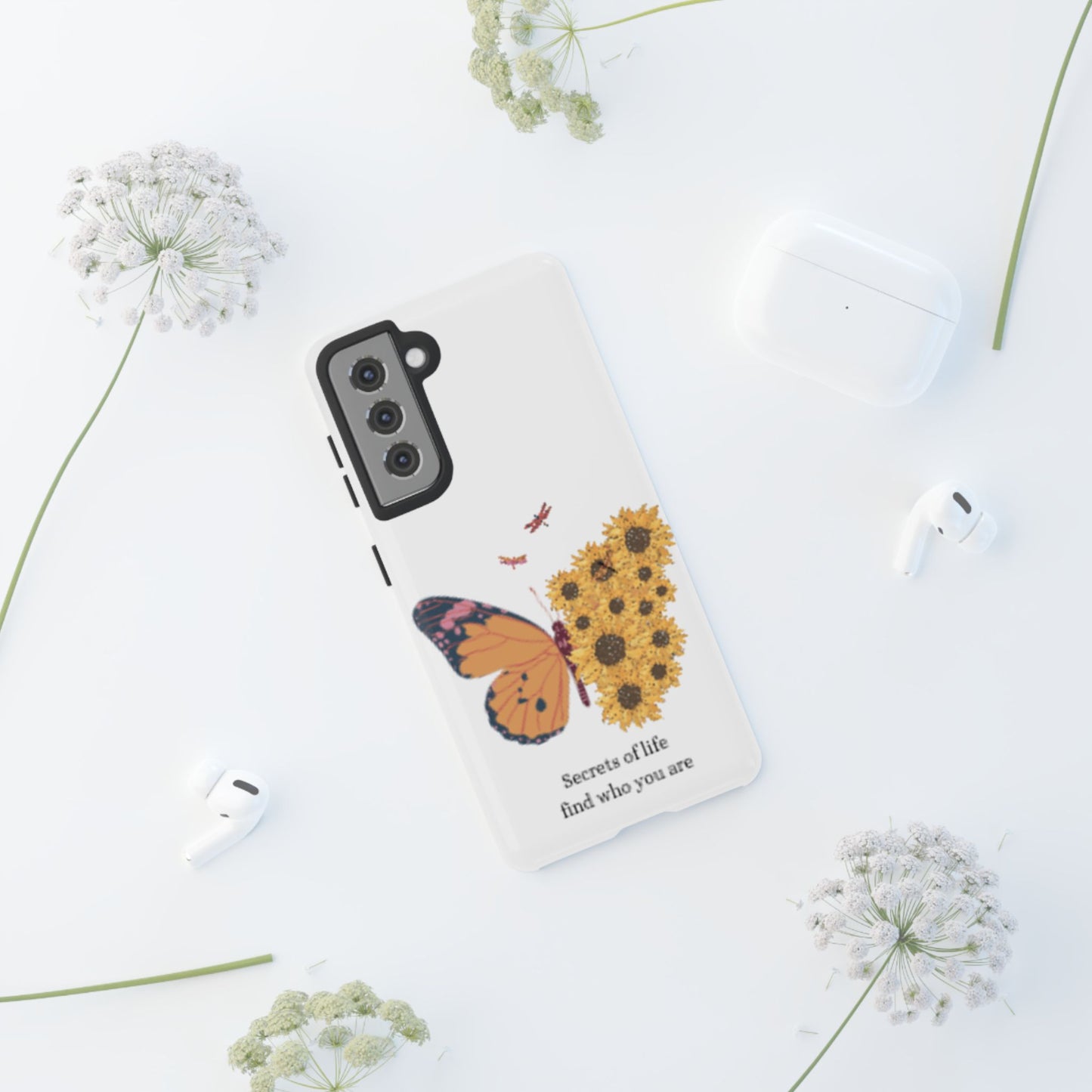 Butterfly & Sunflower Phone Case - "Secrets of Life" Design
