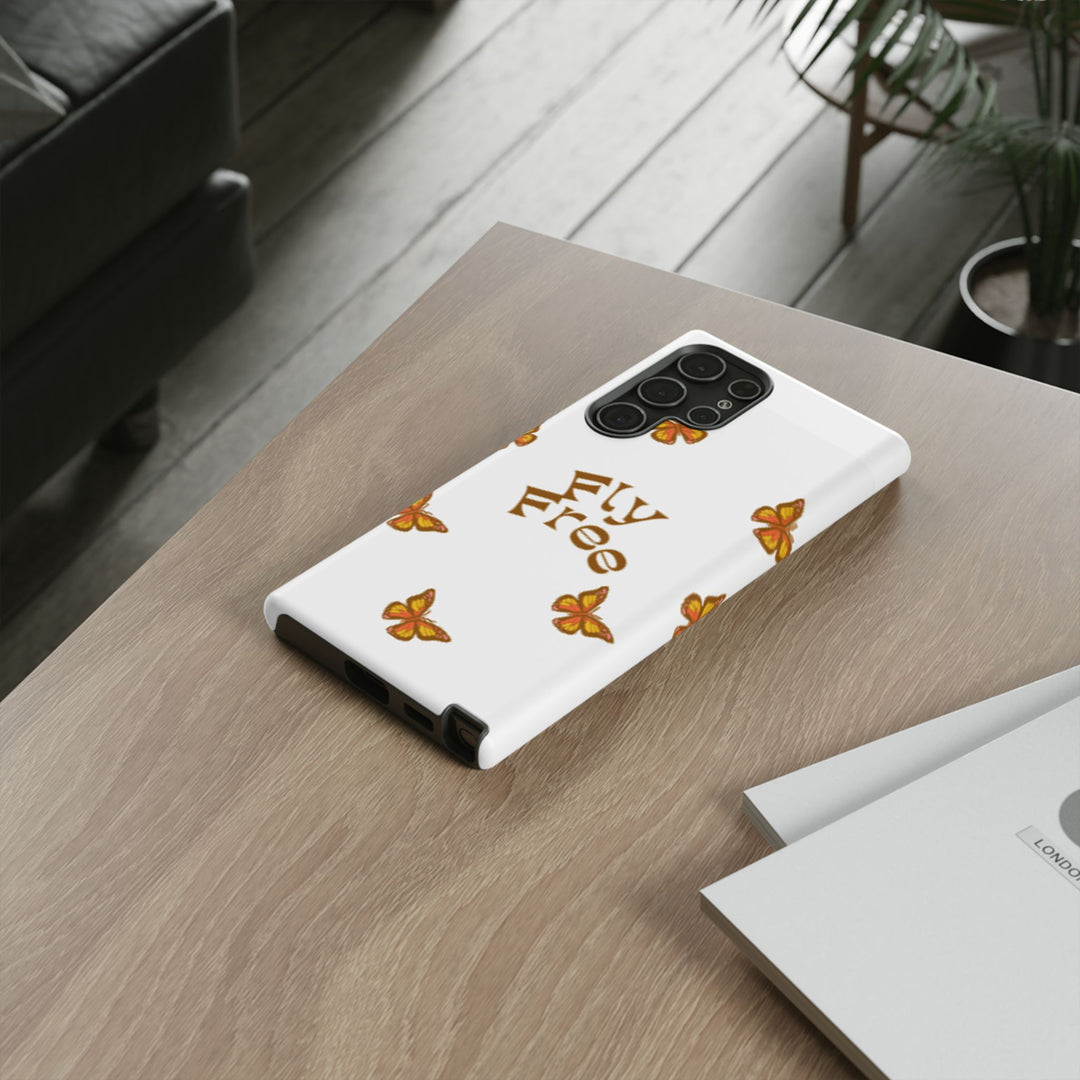 Stylish Phone Case | 'Fly Free' Butterfly Design | Unique Tough Cases