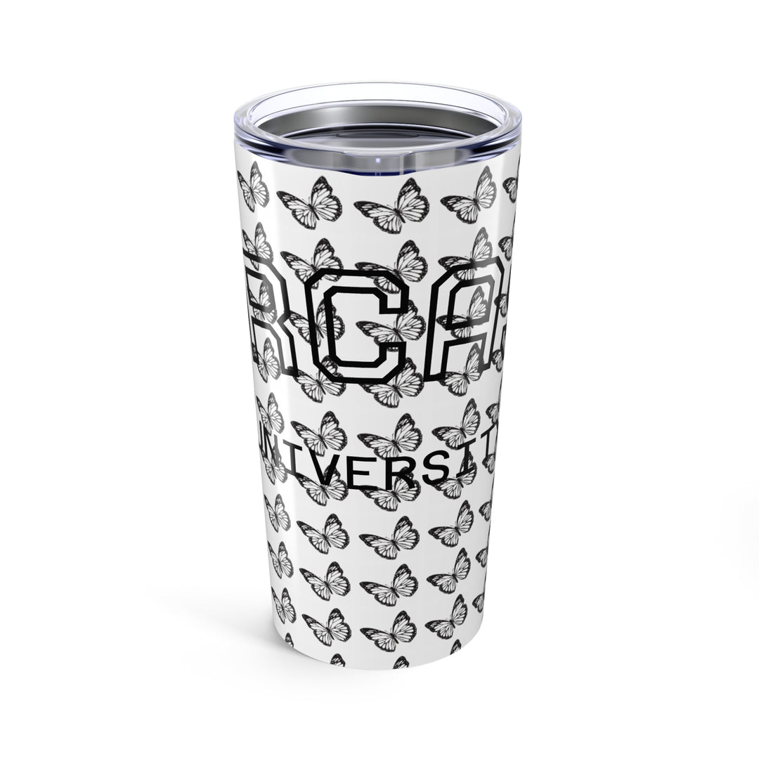 Butterfly Pattern 20oz Tumbler – Stylish Travel Mug for Nature Lovers