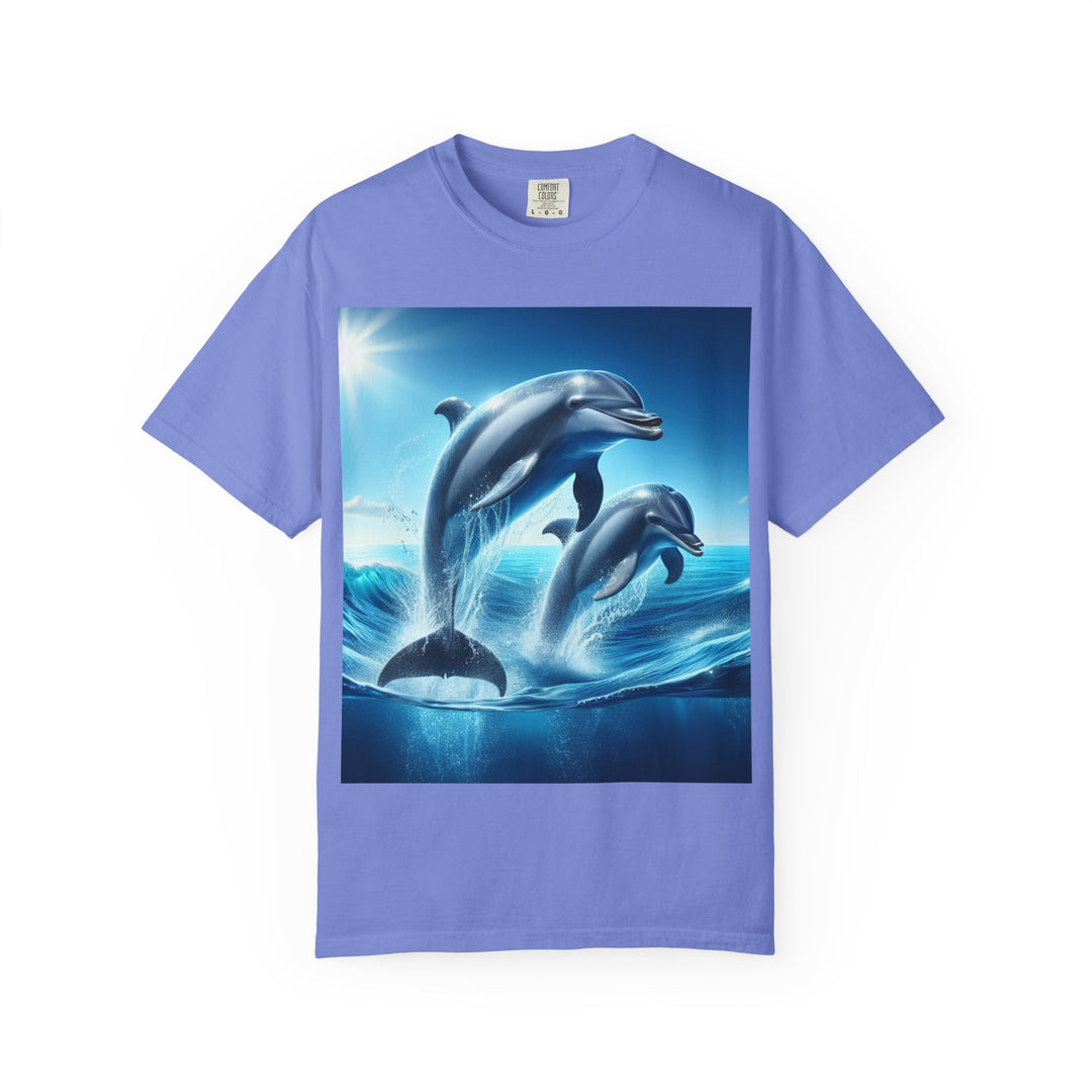 Ocean Jumping Dolphins T-Shirt - Unisex Garment-Dyed Tee