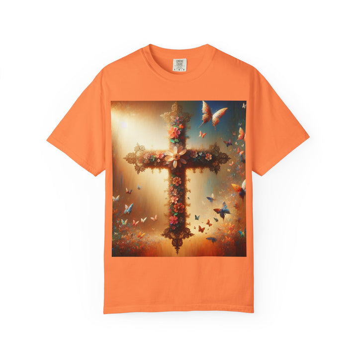 Faith-Inspired Floral Cross T-Shirt, Inspirational Tee, Religious Gift, Christian Apparel, Casual Wear, Everyday T-Shirt