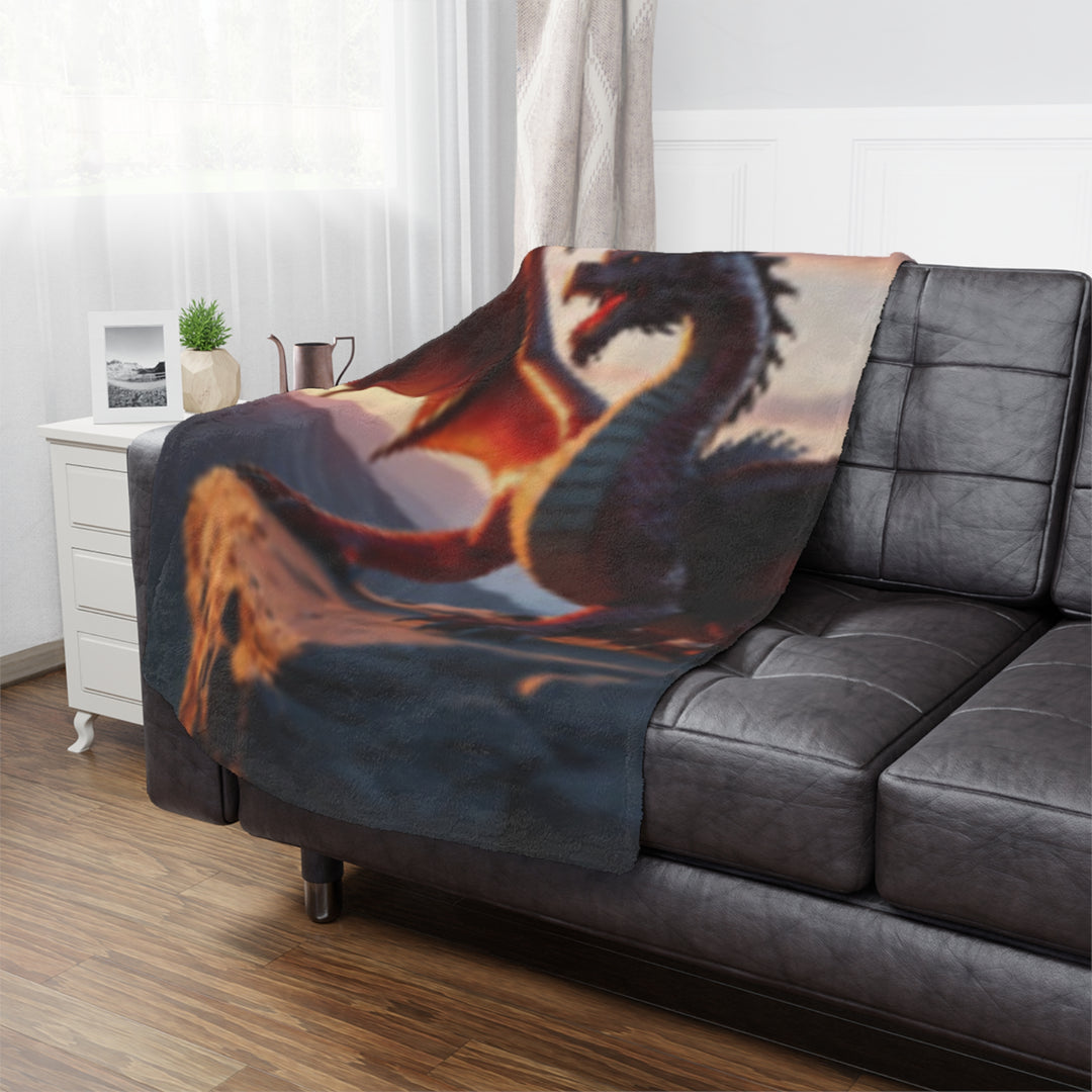 Cozy Dragon Minky Blanket - Fantasy Blanket for Kids and Adults, Perfect for Home Decor and Gift
