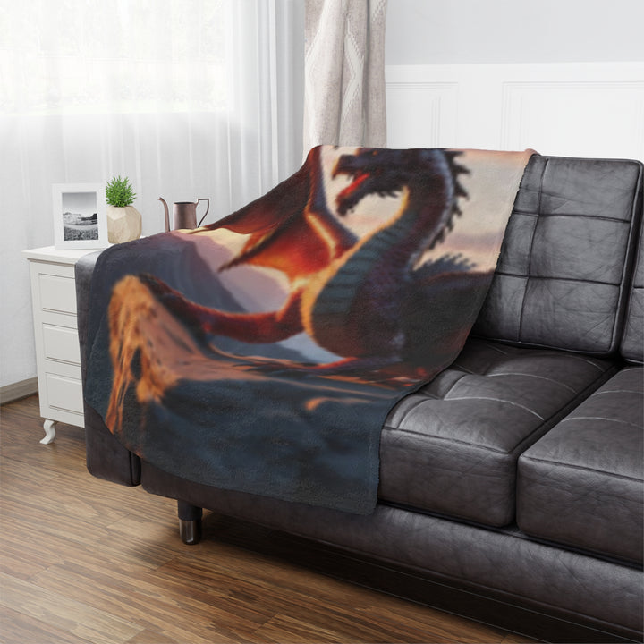 Cozy Dragon Minky Blanket - Fantasy Blanket for Kids and Adults, Perfect for Home Decor and Gift
