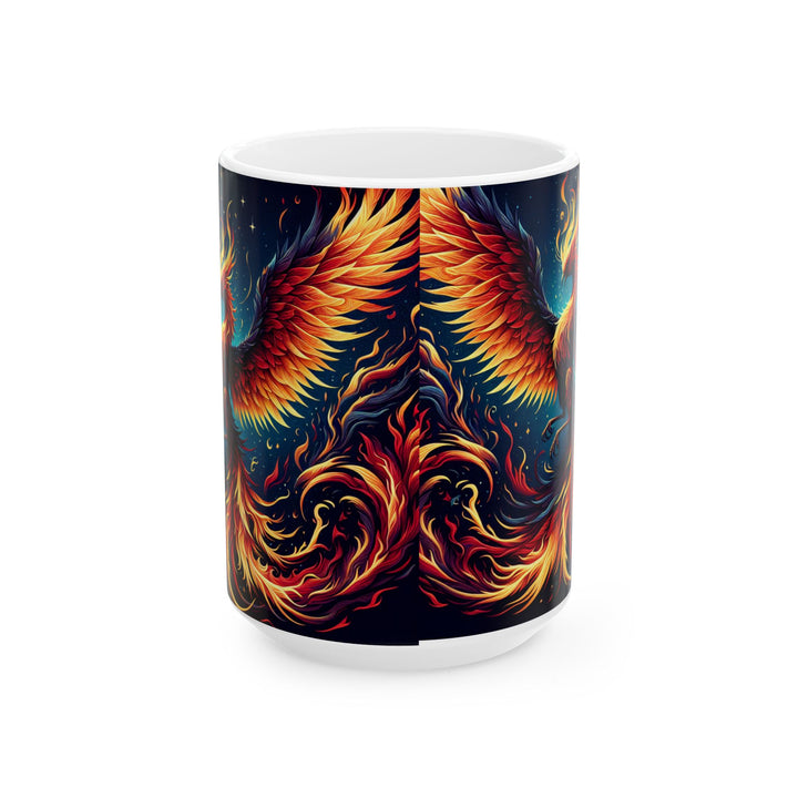 Vibrant Phoenix Ceramic Mug - Perfect Coffee Cup for Hot Drinks, Gift for Fire Sign Lovers, Fantasy Art, Unique Home Decor, Birthday Present