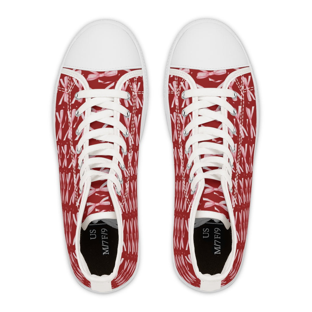 Women’s High Top Sneakers with Cheerful Dragonfly Print