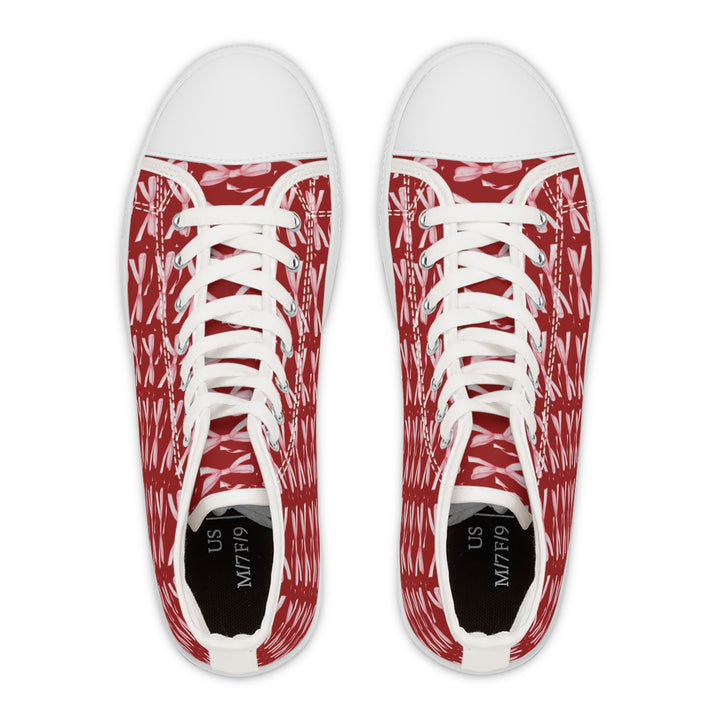 Women’s High Top Sneakers with Cheerful Dragonfly Print