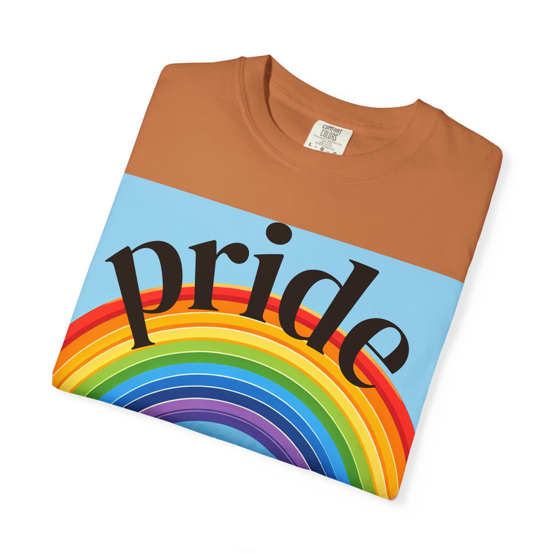 Pride Rainbow T-Shirt | Unisex Garment-Dyed Tee | LGBTQ+ Style, Casual Wear, Gift for Pride Month, Summer Fashion
