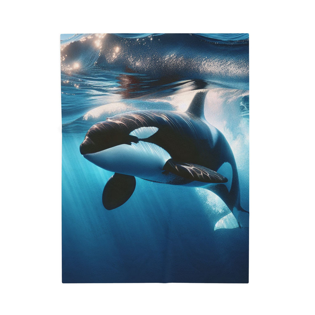Cozy Orca Velveteen Plush Blanket - Perfect for Ocean Lovers