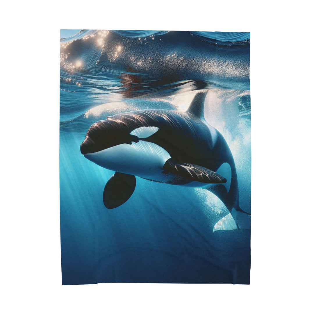 Cozy Orca Velveteen Plush Blanket - Perfect for Ocean Lovers