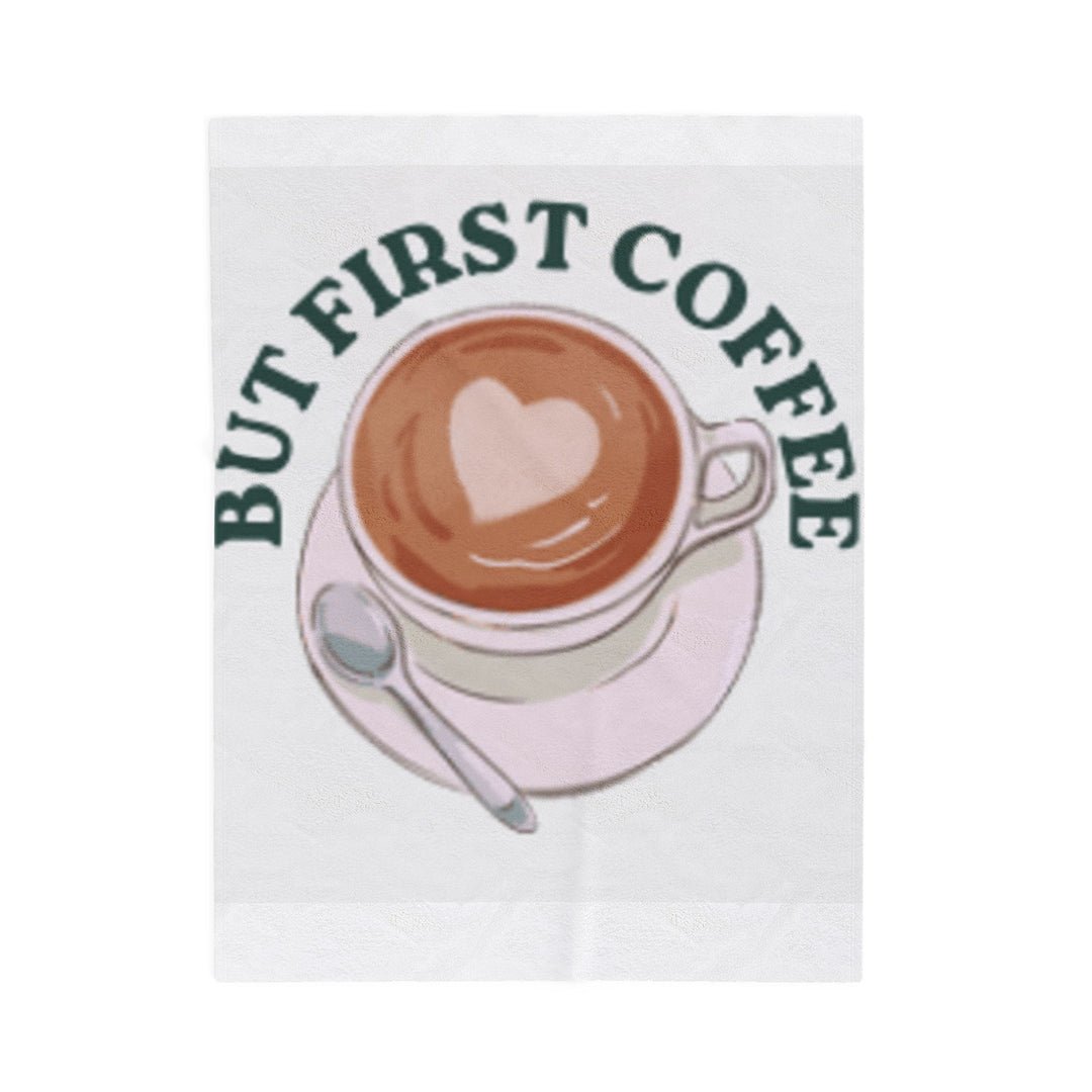 Cozy Coffee Time Velveteen Plush Blanket - Perfect Gift for Coffee Lovers
