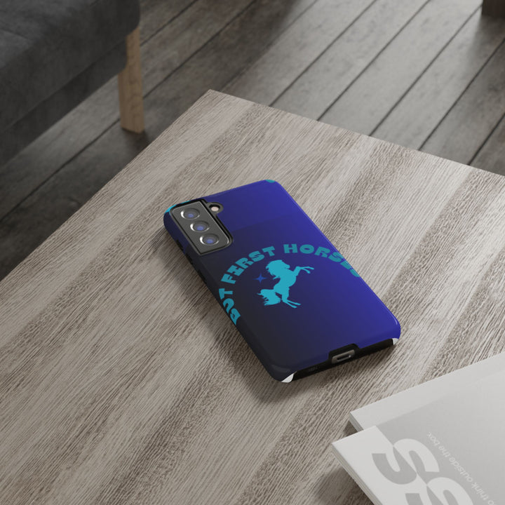 But First Horses Phone Case – Durable Tough Case for Horse Lovers
