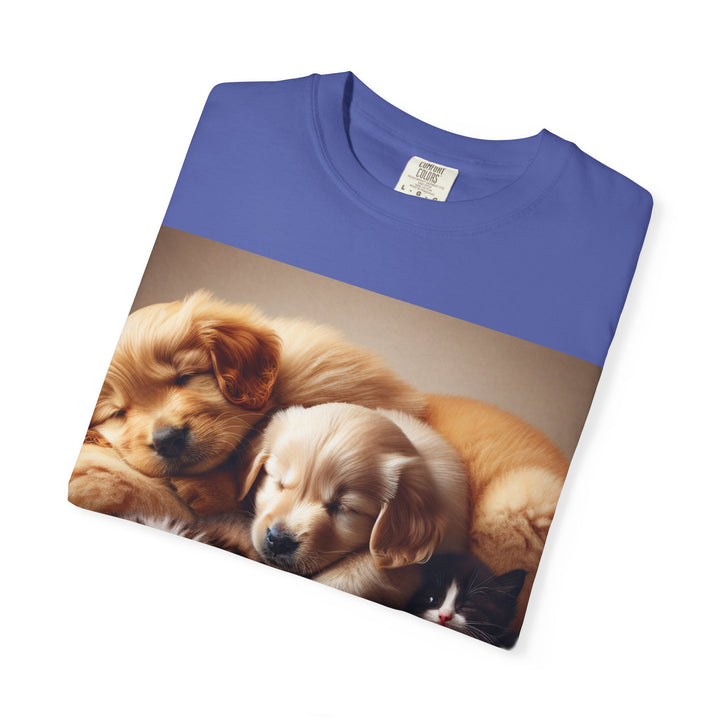 Cute Pets Snuggle Unisex Garment-Dyed T-shirt