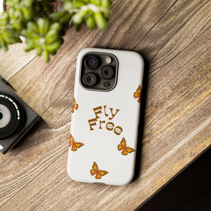 Stylish Phone Case | 'Fly Free' Butterfly Design | Unique Tough Cases