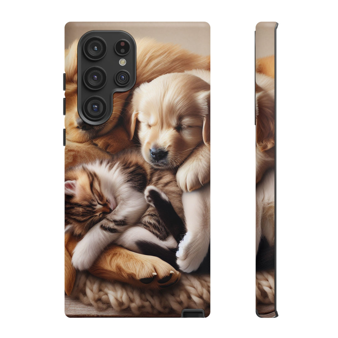 Cute Pets Phone Case - Adorable Puppy and Kitten Design, Animal Lover Gift
