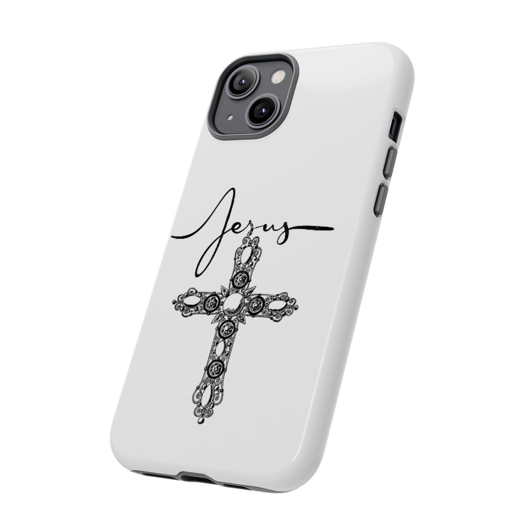 Stylish Tough Case with Jesus Design - Faith-Inspired Phone Cover, Christian Gift, Custom Phone Accessory, Unique Cell Phone Case