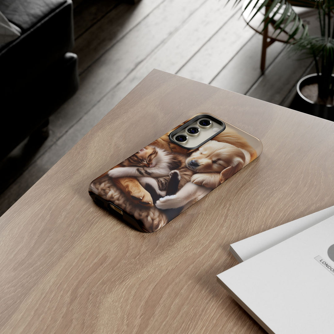 Cute Pets Phone Case - Adorable Puppy and Kitten Design, Animal Lover Gift