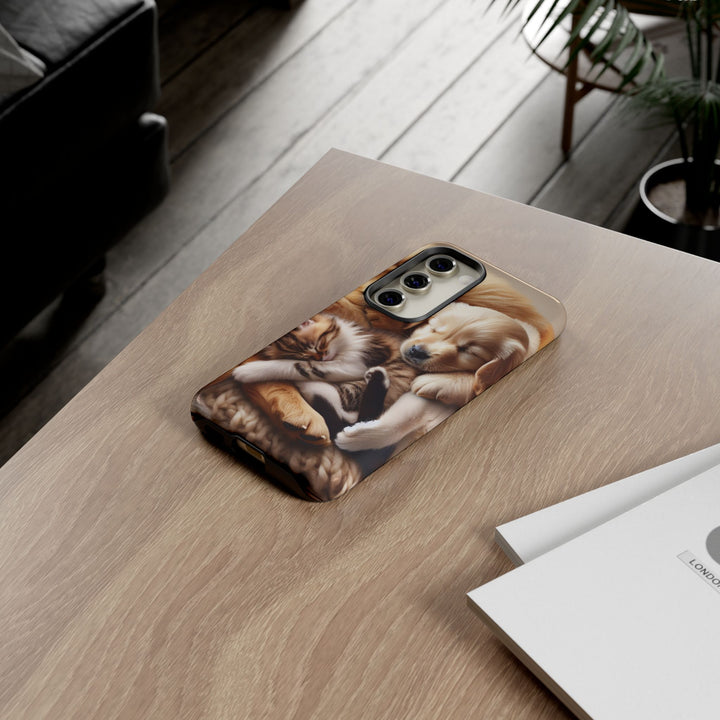 Cute Pets Phone Case - Adorable Puppy and Kitten Design, Animal Lover Gift