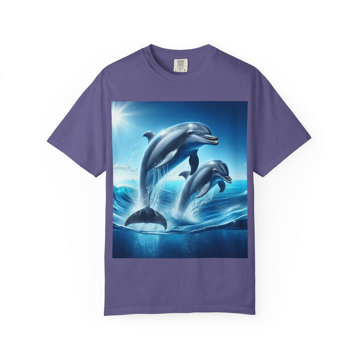 Ocean Jumping Dolphins T-Shirt - Unisex Garment-Dyed Tee