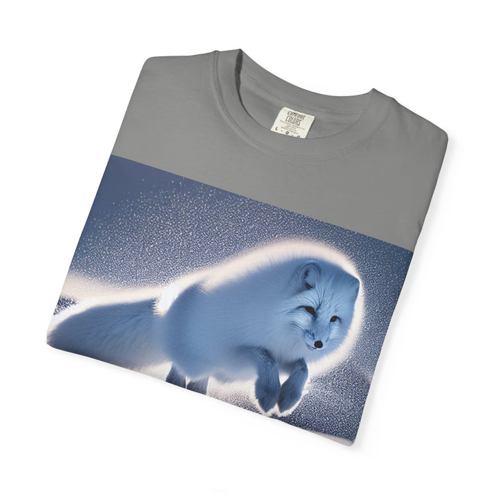 Snow Fox Jumping Unisex Garment-Dyed T-Shirt